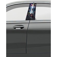 Pi Dekorasyon Araç Kapı Direk Kaplama Folyosu Desenli (Sağ Sol Takım) (2 Adet) - 22X50 cm