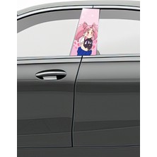 Pi Dekorasyon Araç Kapı Direk Kaplama Folyosu Desenli (Sağ Sol Takım) (2 Adet) - 22X50 cm