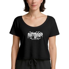 Zepplin Giyim Outdors Adventure Siyah Kadın Tişört