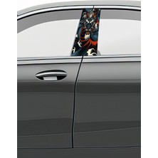 Pi Dekorasyon Araç Kapı Direk Kaplama Folyosu Desenli (Sağ Sol Takım) (2 Adet) - 22X50 cm