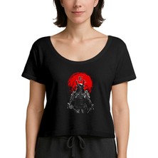 Z zepplin Samurai Red Warrior Siyah Kadın Tişört