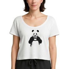 Z zepplin Panda Love Beyaz Kadın Tişört