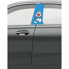 Pi Dekorasyon Araç Kapı Direk Kaplama Folyosu Desenli (Sağ Sol Takım) (2 Adet) - 22X50 cm