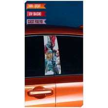 Pi Dekorasyon Araç Kapı Direk Kaplama Folyosu Atatürk Desenli (Sağ Sol Takım) (2 Adet) - 22X50 cm