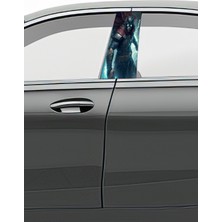 Pi Dekorasyon Araç Kapı Direk Kaplama Folyosu Desenli (Sağ Sol Takım) (2 Adet) - 22X50 cm