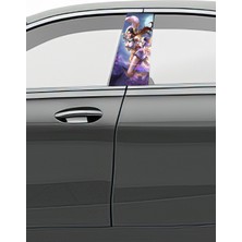 Pi Dekorasyon Araç Kapı Direk Kaplama Folyosu Desenli (Sağ Sol Takım) (2 Adet) - 22X50 cm