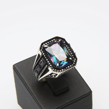 Silvalli 705A Mistik Topaz Zirkon Gümüş Yüzük