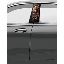 Pi Dekorasyon Araç Kapı Direk Kaplama Folyosu Desenli (Sağ Sol Takım) (2 Adet) - 22X50 cm