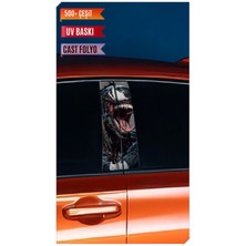 Pi Dekorasyon Araç Kapı Direk Kaplama Folyosu Venom Desenli (Sağ Sol Takım) (2 Adet) - 22X50 cm