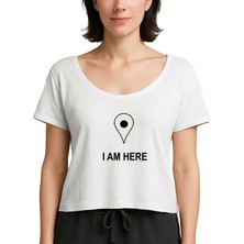 Zepplin Giyim I Am Here Beyaz Kadın Tişört