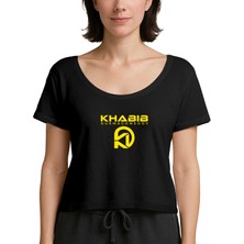 Zepplin Giyim Khabib Logo Siyah Kadın Tişört