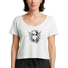 Z zepplin Armed Skeleton Gangsta Beyaz Kadın Tişört