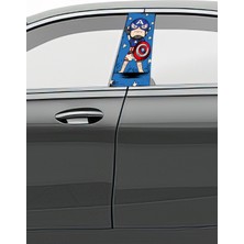 Pi Dekorasyon Araç Kapı Direk Kaplama Folyosu Desenli (Sağ Sol Takım) (2 Adet) - 22X50 cm