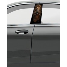 Pi Dekorasyon Araç Kapı Direk Kaplama Folyosu Desenli (Sağ Sol Takım) (2 Adet) - 22X50 cm