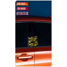 Pi Dekorasyon Araç Kapı Direk Kaplama Folyosu Desenli (Sağ Sol Takım) (2 Adet) - 22X50 cm