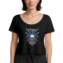Zepplin Giyim Lamb Of God Bearded Skull Siyah Kadın Tişört