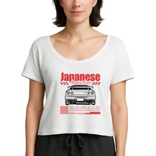 Zepplin Giyim Japanese Gtr Beyaz Kadın Tişört