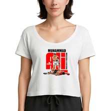 Zepplin Giyim Muhammad Ali The Greatest Beyaz Kadın Tişört