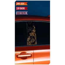 Pi Dekorasyon Araç Kapı Direk Kaplama Folyosu Desenli (Sağ Sol Takım) (2 Adet) - 22X50 cm