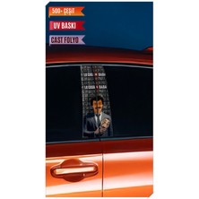 Pi Dekorasyon Araç Kapı Direk Kaplama Folyosu Müslüm Gürses Desenli (Sağ Sol Takım) (2 Adet) - 22X50 cm