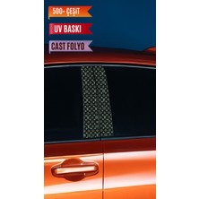 Pi Dekorasyon Araç Kapı Direk Kaplama Folyosu Vl Desenli (Sağ Sol Takım) (2 Adet) - 22X50 cm