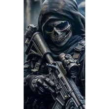 Pi Dekorasyon Araç Kapı Direk Kaplama Folyosu Kuru Kafa Desenli (Sağ Sol Takım) (2 Adet) - 22X50 cm