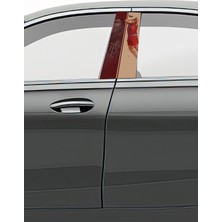 Pi Dekorasyon Araç Kapı Direk Kaplama Folyosu Desenli (Sağ Sol Takım) (2 Adet) - 22X50 cm