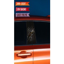 Pi Dekorasyon Araç Kapı Direk Kaplama Folyosu Kaplan Desenli (Sağ Sol Takım) (2 Adet) - 22X50 cm