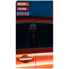 Pi Dekorasyon Araç Kapı Direk Kaplama Folyosu Desenli (Sağ Sol Takım) (2 Adet) - 22X50 cm