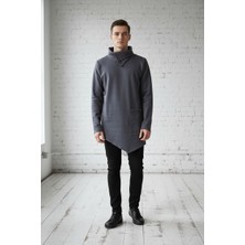 Black Steel BS-2025-016-ŞAL Yaka Asimetrik Kesim Sweatshirt