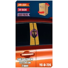 Pi Dekorasyon Araç Kapı Direk Kaplama Folyosu Desenli (Sağ Sol Takım) (2 Adet) - 22X50 cm