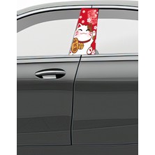 Pi Dekorasyon Araç Kapı Direk Kaplama Folyosu Desenli (Sağ Sol Takım) Uyumlu (2 Adet) - 22X50 cm