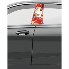 Pi Dekorasyon Araç Kapı Direk Kaplama Folyosu Desenli (Sağ Sol Takım) (2 Adet) - 22X50 cm