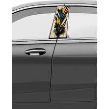 Pi Dekorasyon Araç Kapı Direk Kaplama Folyosu Desenli (Sağ Sol Takım) (2 Adet) - 22X50 cm