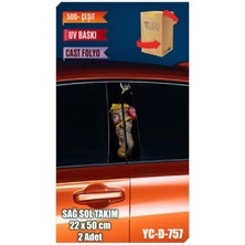 Pi Dekorasyon Araç Kapı Direk Kaplama Folyosu Kadın Desenli (Sağ Sol Takım) (2 Adet) - 22X50 cm