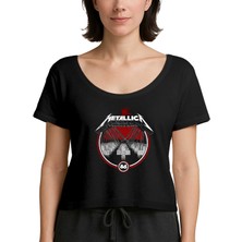 Zepplin Giyim Metallica Master Of Puppets Albums Siyah Kadın Tişört