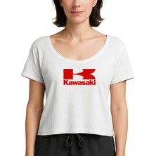 Zepplin Giyim Hkawaski Red Logo Beyaz Kadın Tişört