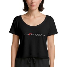 Zepplin Giyim La Ferari Aperta Logo Siyah Kadın Tişört