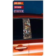 Pi Dekorasyon Araç Kapı Direk Kaplama Folyosu Bugs Bunny Desenli (Sağ Sol Takım) (2 Adet) - 22X50 cm