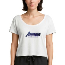 Zepplin Giyim Avengers End Game Logo 3 Beyaz Kadın Tişört