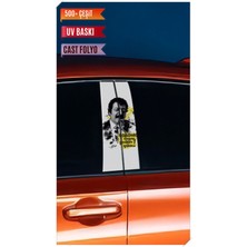 Pi Dekorasyon Araç Kapı Direk Kaplama Folyosu Müslüm Desenli (Sağ Sol Takım) (2 Adet) - 22X50 cm