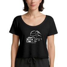 Zepplin Giyim Tır Silüet Siyah Kadın Tişört