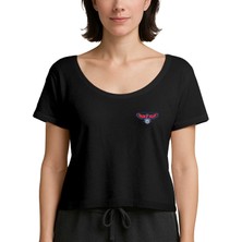 Zepplin Giyim Atlanta Hawks Logo Siyah Kadın Tişört
