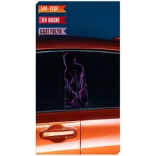 Pi Dekorasyon Araç Kapı Direk Kaplama Folyosu Desenli (Sağ Sol Takım) (2 Adet) - 22X50 cm