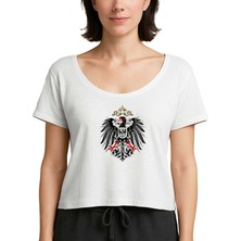 Zepplin Giyim Hearts Of Iron 4 Imperial Coat Of Arms Of Germany Beyaz Kadın Tişört