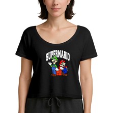 Zepplin Giyim Super Mario Siyah Kadın Tişört