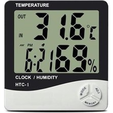 Buffer® Bebek Odası Masaüstü Dijital Termometre Nem Ölçer Higrometre Saat