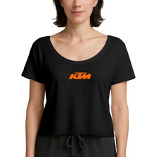 Z zepplin Ktm Motorcycle Orange Logo Siyah Kadın Tişört