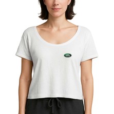 Z zepplin Land Rover Logo Beyaz Kadın Tişört