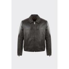 Elle Kahve Deri Erkek Ceket